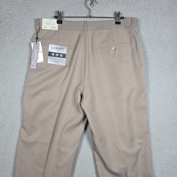 Perry Ellis Pants Mens Size 32x30 Taupe Flex Stretch Non Iron Classic Fit NWT - Picture 5 of 10